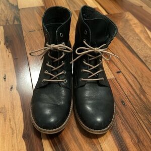 Miz Mooz Black Ankle Boots with Brown Laces
